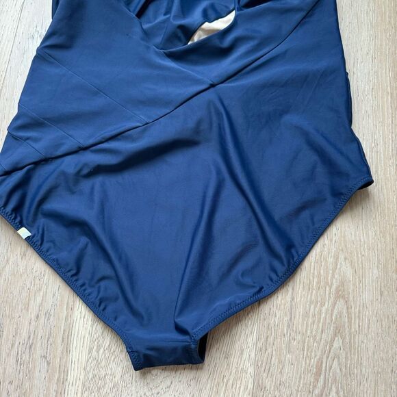 Summersalt Side Stroke Full Bum Coverage 1 Piece Swimsuit Size 22 Deep Sea Blue - Picture 9 of 12